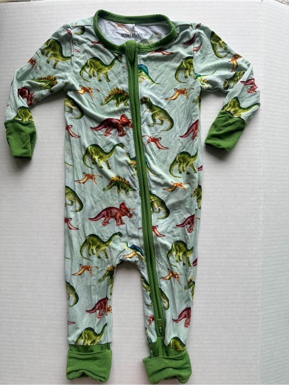 Posh Peanut Convertible Buddy Bamboo Pajamas Dinosaur 6-9m